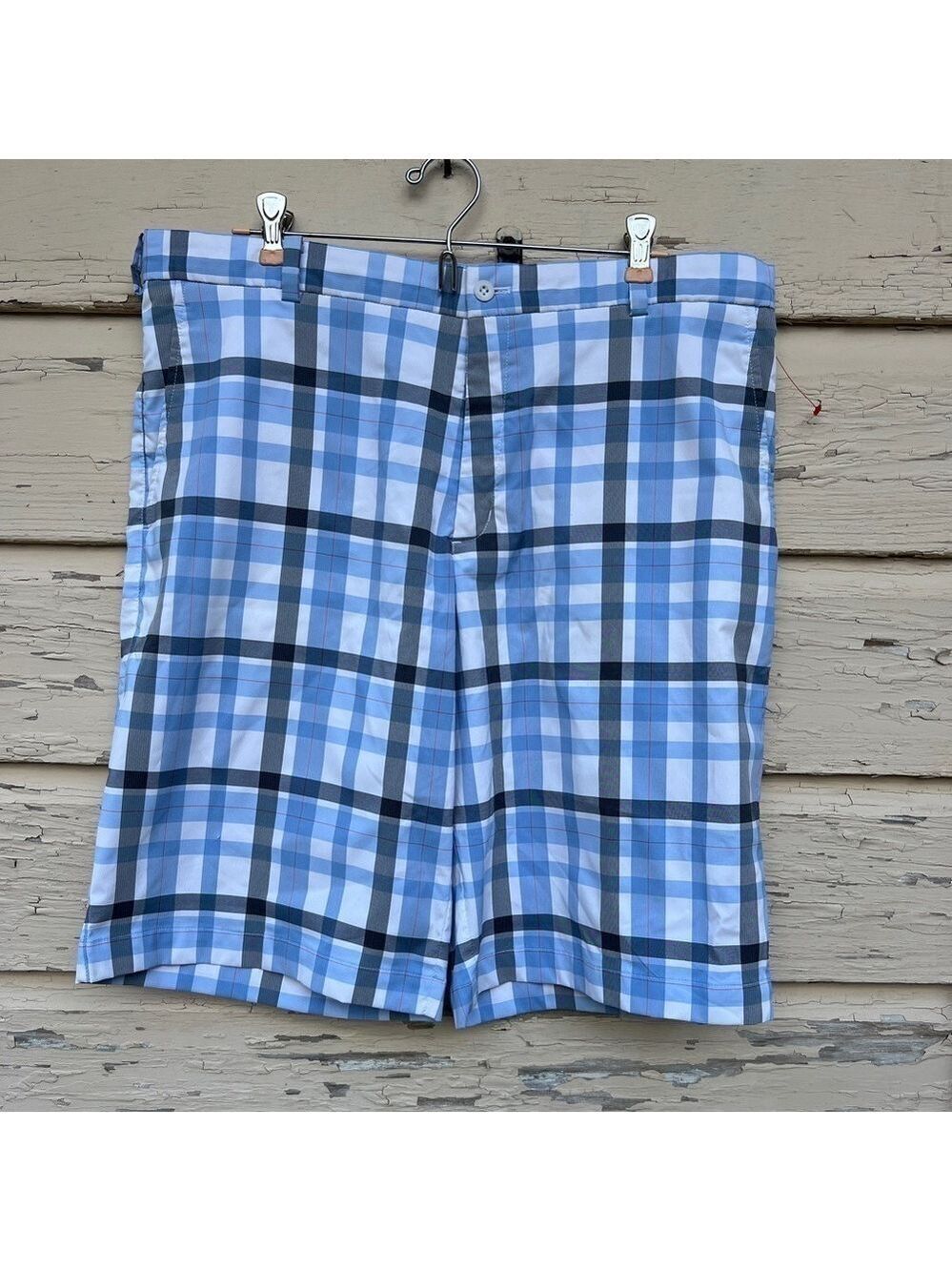 Nike Golf Dri-Fit Summer Flat Front Plaid Shorts 36 12 inch inseam